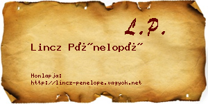 Lincz Pénelopé névjegykártya